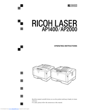 Ricoh AP1400/AP2000 Operating Instructions Manual