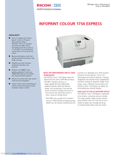 Ricoh Infoprint 1754 Express Brochure & Specs