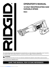 RIDGID R844 Operator's Manual