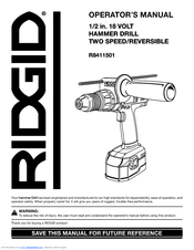 RIDGID R8411501 Operator's Manual