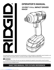 RIDGID R84230 Operator's Manual