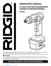 RIDGID R81030 Operator's Manual