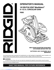 RIDGID MaxSelect R885 Operator's Manual