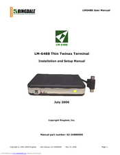 Ringdale Thin Twinax Terminal LM-6488 Installation And Setup Manual
