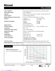 Rinnai R70e Specifications
