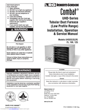 Roberts Gorden Combat UHDXSR 100 Installation & Operation Manual