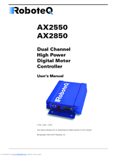 RoboteQ Dual Channel Digital Motor Controller AX2550 User Manual