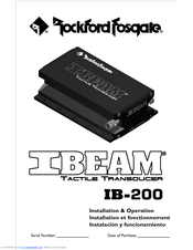 Rockford Fosgate IBeam IB-200 Installation And Operation Manual