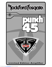 Rockford Fosgate Punch 45 User Manual