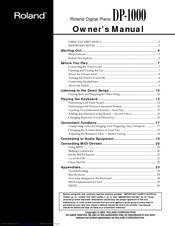 Roland DP-1000 Owner's Manual