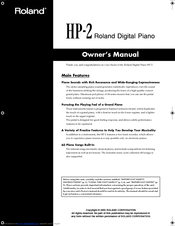 Roland HP-2 Owner's Manual