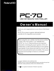 Roland PC-70 Owner's Manual