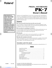 Roland PK-7 Owner's Manual