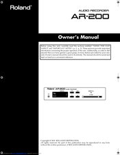 Roland AR-200 Owner's Manual