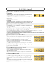 Roland C-30 Quick Manual