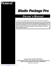 Roland Studio Package Pro Owner's Manual
