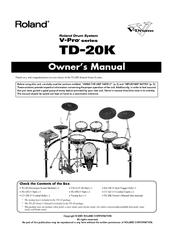 Roland TD-20K Owner's Manual