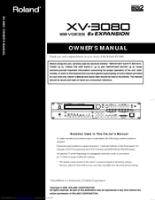 Roland XV-3080 Owner's Manual