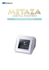 Roland Metaza MPX-60 Operation Manual
