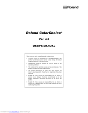 Roland Ver. 4.5 User Manual