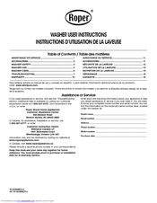 Roper W10200824A User Instructions
