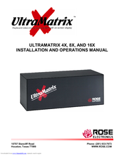 Rose electronics ULTRAMATRIX 16X Installating And Operation Manual