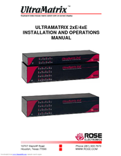 Rose electronics ULTRAMATRIX 2xE Installation And Operation Manual