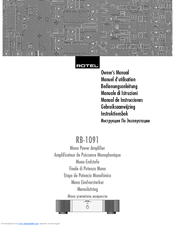 Rotel RB-1091 Owner's Manual