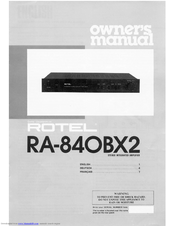 Rotel RA-84OBX2 Owner's Manual