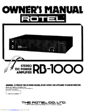 Rotel RB-1000 Owner's Manual