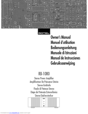 Rotel RMB-1080 Owner's Manual