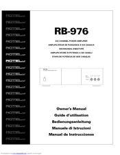 Rotel RB-976 Owner's Manual