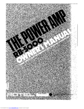 Rotel The Power Amp RB-5000 Owner's Manual