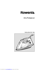 Rowenta Ultra Professional Ultra Professional Steam Iron Instructions For Use Manual