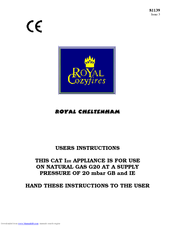 Royal Cozyfires U19019 G20 User Instructions
