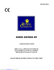 Royal Cozyfires Super Sixteen NV Decorative Gas Fireplace User Instructions