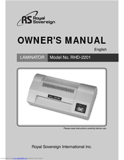 Royal Sovereign RHD-2201 Owner's Manual