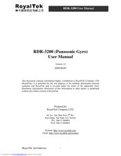 RoyalTek PANASONIC GYRO RDR-3200 User Manual