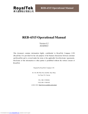 RoyalTek REB-4315 Operational Manual