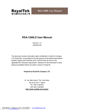RoyalTek RSA-1200LX User Manual