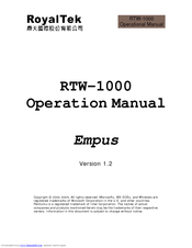 RoyalTek Empus RTW-1000 Operation Manual