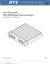RTS DSI 2008 User Instructions