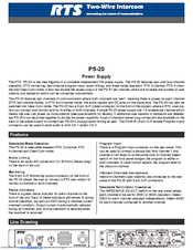 RTS PS-20 Specification Sheet