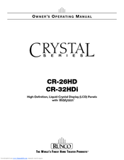 Runco Crystal CR-26HD, CR-32HDi Operating Manual