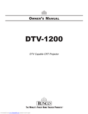 Runco DTV-1200 Owner's Manual