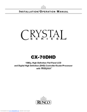 Runco CRYSTAL CX-70DHD Installation & Operation Manual