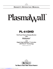 Runco PlasmaWall PL-61DHD Owner's Operating Manual