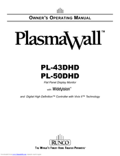 Runco PlasmaWall PL-50DHD Owner's Operating Manual