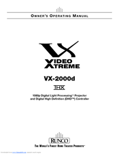 Runco RUNCO Video Xtreme VX-2000d Operating Manual