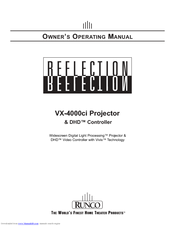 Runco Reflection VX-4000ci Owner's Operating Manual